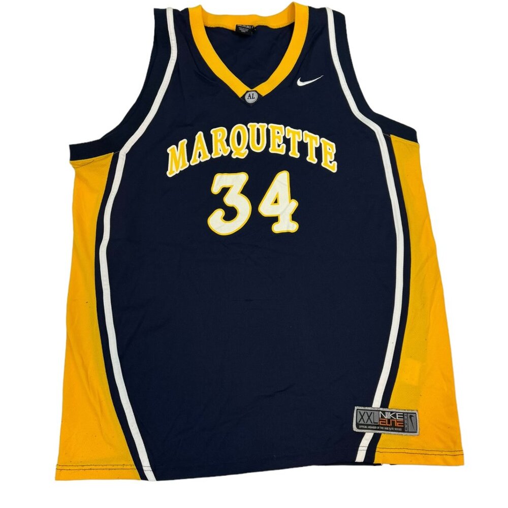 Marquette Basketball Jersey Vintage Nike Blue Stitched Travis Diener XXL 2XL